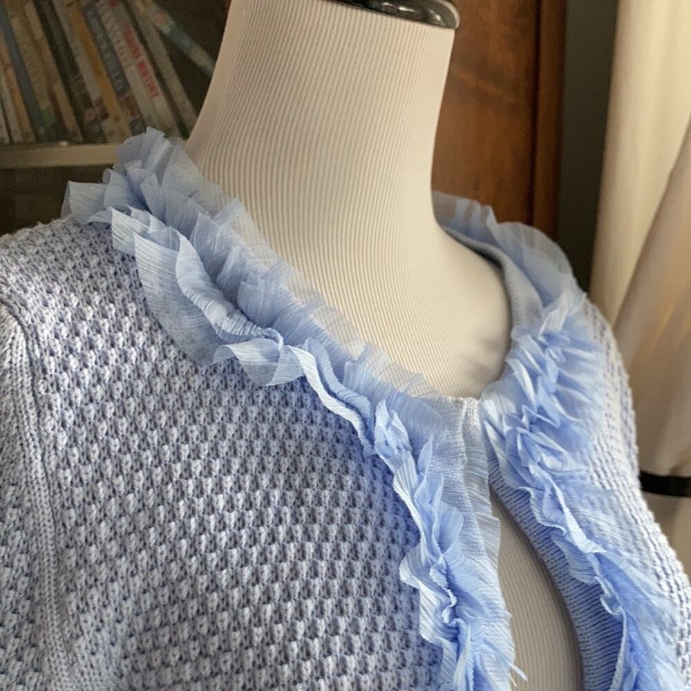 NWT Ruby Rd. Light Blue Cardigan, Size LP - Picture 3 of 9